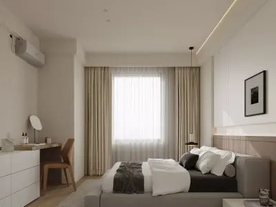 Minimal Luxury Master Bedroom 3D model