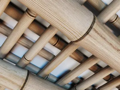 Bamboo ceiling long cage 3D model