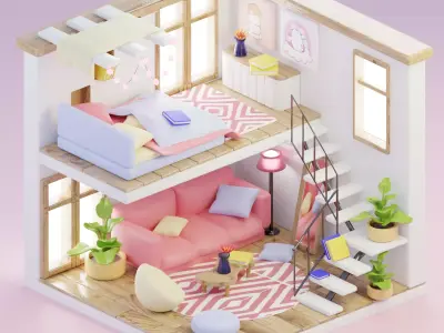 Barbie room 3D model