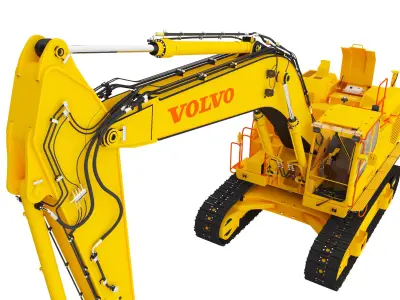 Volvo Medium Crawler Excavators Low-poly 3D model