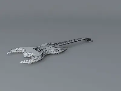 Silver bullet guitar Free 3D model