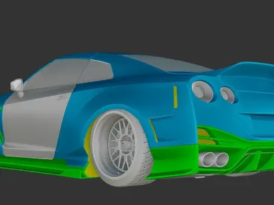 NISSAN GT-R R35 DARWIN WIDEBODYKIT Low-poly 3D model