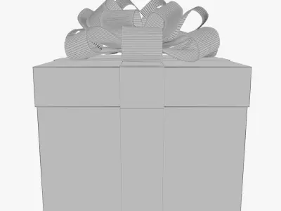 Christmas gift box 02 3D model