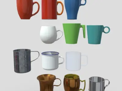 Mug Big Pack Low-poly 3D model