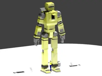 Low Poly Construction Mech -Adjutor Free low-poly 3D model
