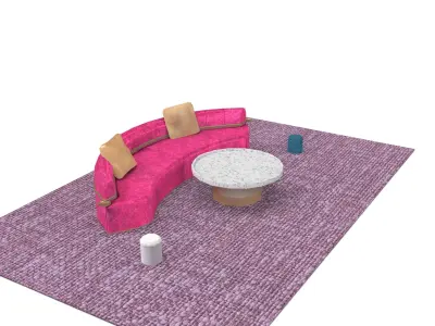 Basic Luxury Living Room Low-poly 3D model