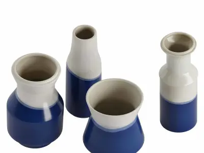 Dipped blue vases 3D model