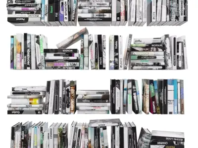 Books 150 pieces 4-3-1 Low-poly 3D model
