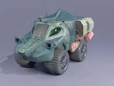 LOWPOLY CROCODILE CAR  Low-poly 3D model