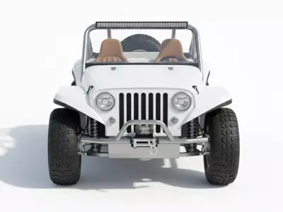 Open Top Off Road Buggy Low-poly 3D model