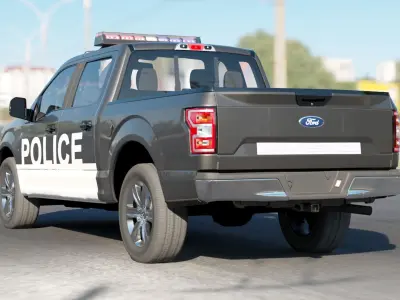 Ford F-150 lariat truck super crew cab 2020 Low-poly 3D model