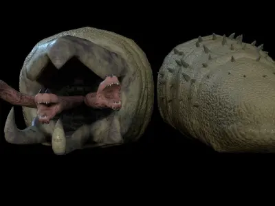 Graboid Low-poly 3D model