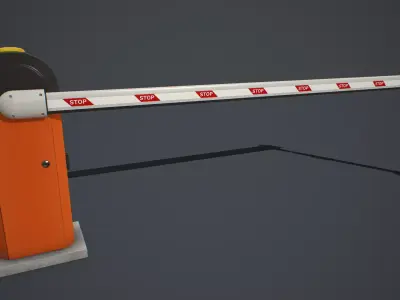 Automatic Traffic Barrier PBR Low-poly 3D model