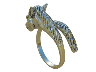 Silver Horse Ring 3D model