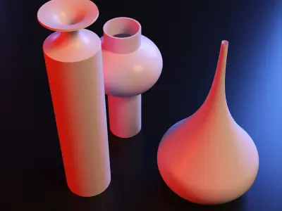 Modern Vase set 3D print model
