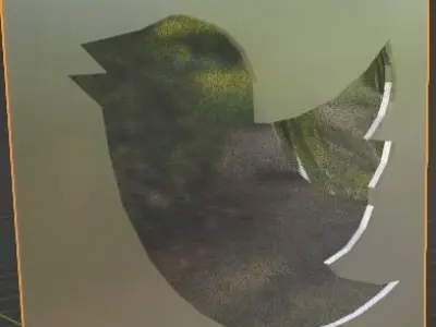Twitter 3D Logo Low-poly 3D model