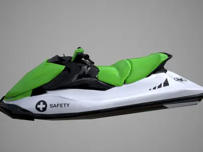 Green Jetski Low-poly 3D model