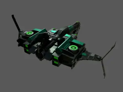 Spaceship Commander Starship combat low poly space fantasy  Low-poly 3D model