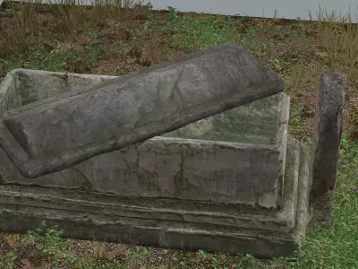 Exclusive Grave Game Ready BB Low Poly 3D Model Low-poly 3D model