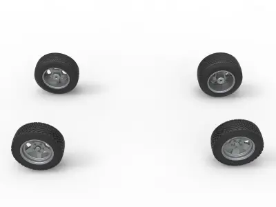 Wheel set of BriSCA Formula 1 Stock Car for Dirt Scale 1 to 25 3D print model