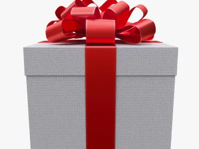 Christmas gift box 02 3D model