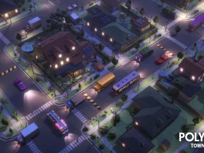 POLYGON - Town Pack Low-poly 3D model