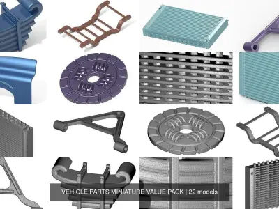 VEHICLE PARTS MINIATURE VALUE PACK 3D Model Collection