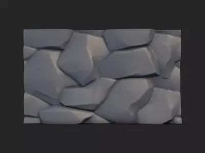 Eroded Cliff Wall Scene Geometry 3D model