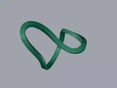 Lightweight Wide Gold Ring  Modern Flow Statement Jewelry  3D print model