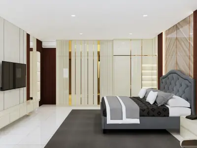 Modern luxury bedroom 3D model get