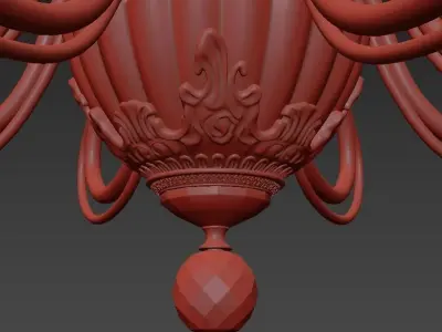 Chandelier Rimini E 1 1 8 RED 3D model