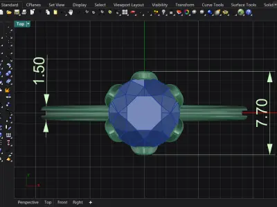 personalized solitaire ring in 10 sizes 3D print model