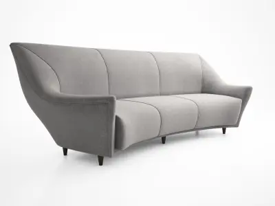 Ico Parisi Curved Back Sofa Manufactured by Ariberto Colombo 3D model
