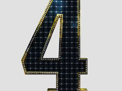 Solar Panel Number - 4 3D model