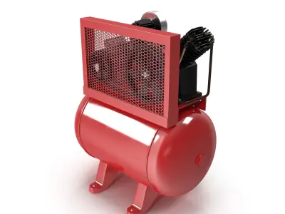 SO Air Compressor Stationary 40 gallon Single Phase Low-poly 3D model