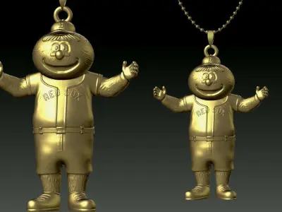 MLB - Necklaces BOSTON RED SOX - Hanging Figurine - 3D print 3D print model