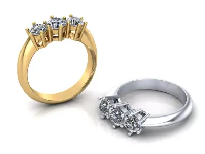 Trilogy Ring 1ct Tot 3D print model