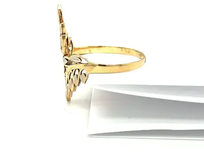 Double Leaf Ring Yellow Gold Womens 3DM 3D print model