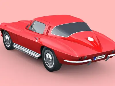 Chevrolet Corvette Sting Ray 1965 Low-poly 3D model