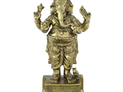 Ganesha Metal Statue Low-poly 3D model