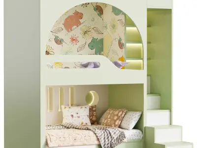 Bunk-bed-for-kids-002 3D model