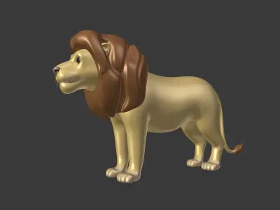 Cartoon Lion Low-poly 3D model