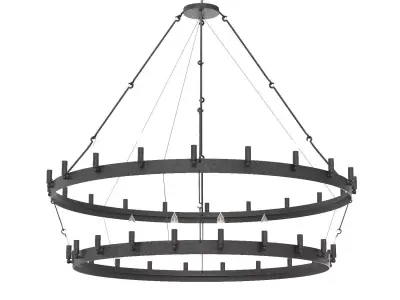 Camino Vintage Candelabra Two-Tier Chandelier 3D model