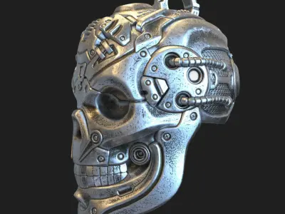 Skull pendant jewelry Robotic for bikers vol13 3D print model