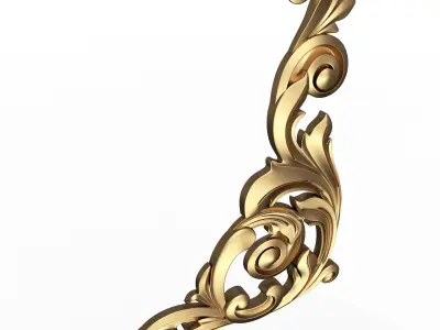 Corner Carved Plaster Molding Decoration 010 Low-poly 3D model