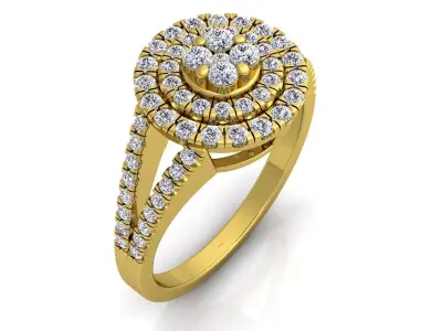 Luxury Halo Ring  3D print model purchase