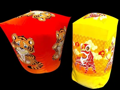 Chinese sky lantern 3D model buy