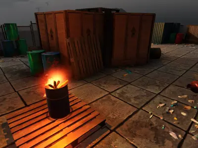 Rooftop Safehouse Unity3D Free low-poly 3D model