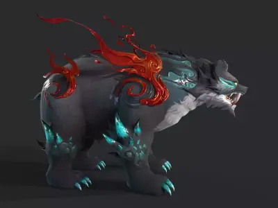 Bear mount Low-poly 3D model