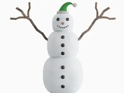 Snowman 03 Low-poly 3D model